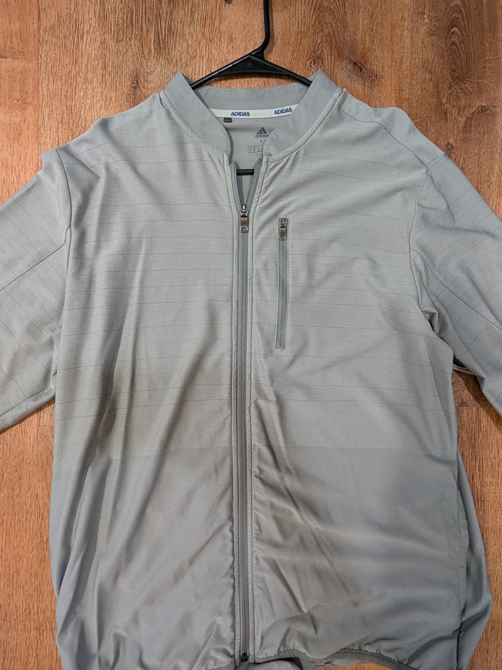 Adidas Men’s Light Gray Full-Zip Performance Jacket